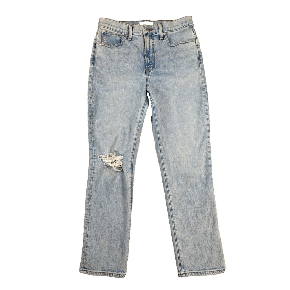 Madewell Jeans Womens 28 Blue Perfect Vintage Crop Jean High Rise‎ Distressed